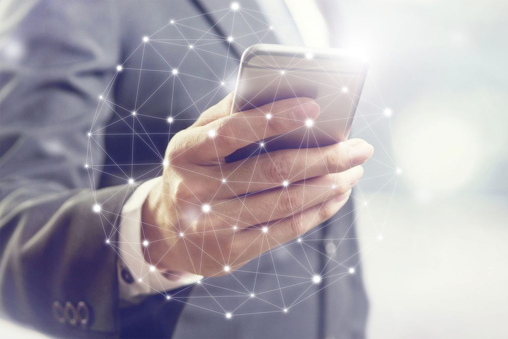 Mobile phone used on a communication network
