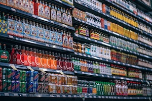 drink aisle at the grocery store 